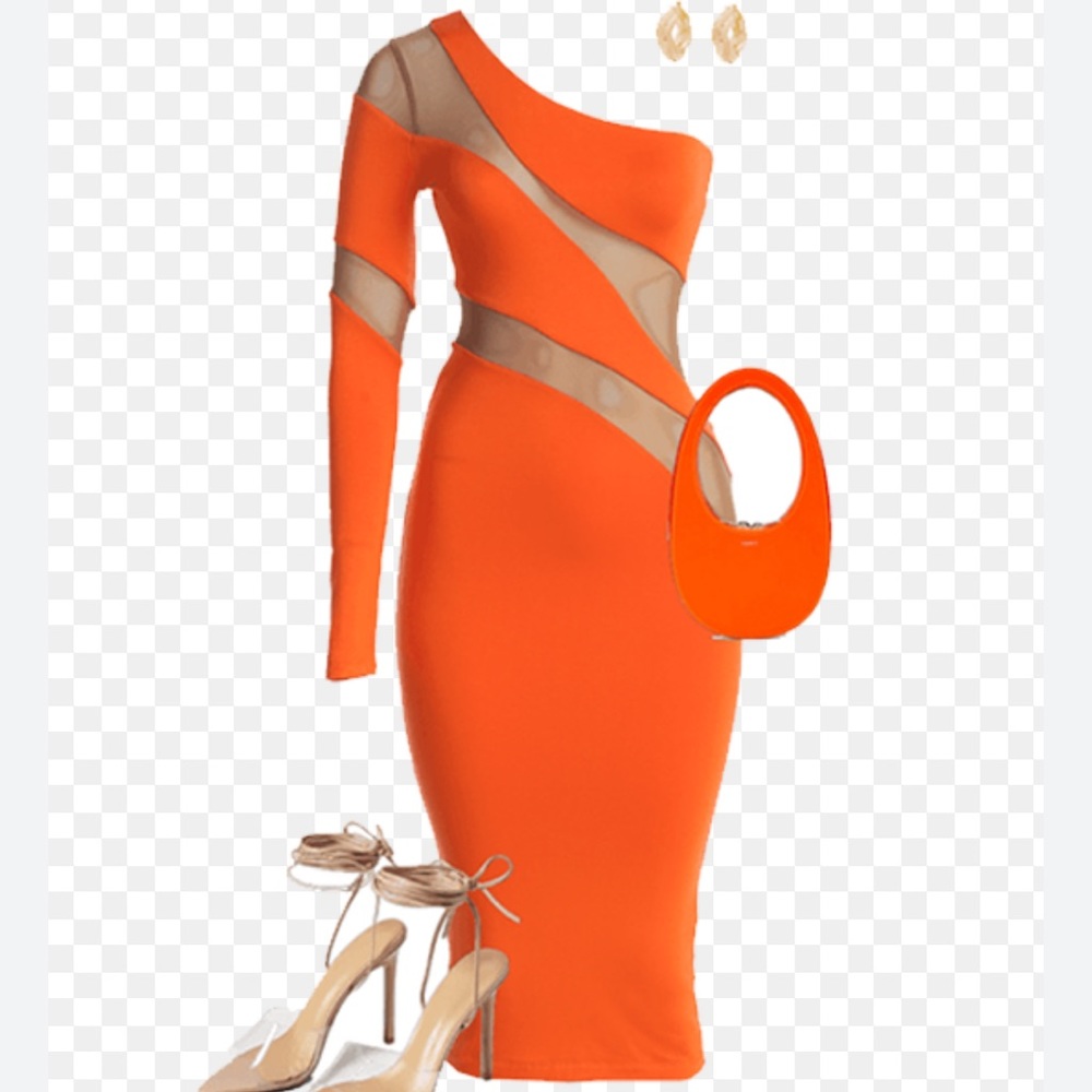 Stretchy orange dress, worn only once.